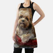 Lhasa Apso hond Kerst viering Schort (Insitu)