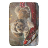 Lhasa Apso Hond Kerstfeest Badmat (Voorkant Verticaal)