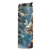 Lhasa Apso Hond Rijden Motorfiets Kerstmis Thermosbeker (Gedraaid links)