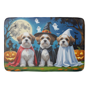 Lhasa Apso Honden Pompoen Halloween Grappig Badmat