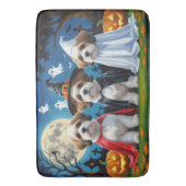 Lhasa Apso Honden Pompoen Halloween Grappig Badmat (Voorkant Verticaal)