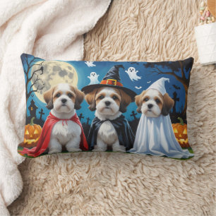 Lhasa Apso Honden Pompoen Halloween Grappig Kussen