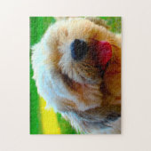 Lhasa Apso Hondenras. Legpuzzel (Verticaal)