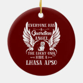 Lhasa Apso-hondenvoogd Keramisch Ornament (Achterkant)