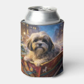 Lhasa Apso Kerst Feestseizoen Blikjeskoeler (Blikje Voorkant)