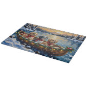 Lhasa Apso Kerstboot Vakantie Snijplank (Hoek)