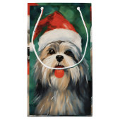 Lhasa Apso Kerstborstel schilderen kunstwerk Klein Cadeauzakje (Achterkant)