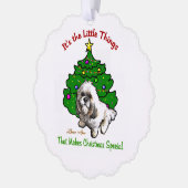 Lhasa Apso kerstcadeaus Ornament Kaart (Links)