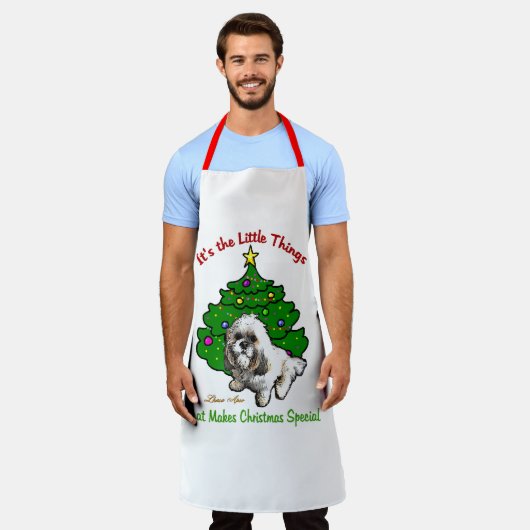Lhasa Apso kerstcadeaus Schort (Gedragen)