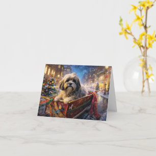 Lhasa Apso Kerstfeestseizoen Kaart