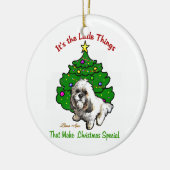 Lhasa Apso Kerstmis Keramisch Ornament (Links)