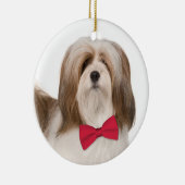 Lhasa Apso kerstversiering Keramisch Ornament (Rechts)
