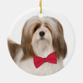 Lhasa Apso kerstversiering Keramisch Ornament (Achterkant)