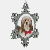 Lhasa Apso kerstversiering Tin Sneeuwvlok Ornament (Links)