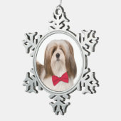 Lhasa Apso kerstversiering Tin Sneeuwvlok Ornament (Rechts)