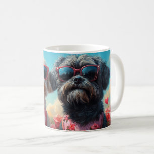Lhasa Apso met Hartrozen Valentijnsdag Koffiemok