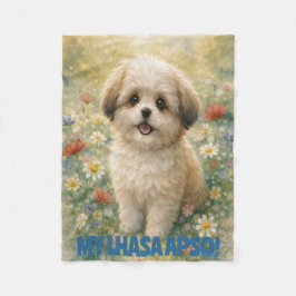 Lhasa Apso Puppy Fleece Blanket Deken