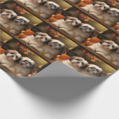 Lhasa Apso Puppy Herfst Verrukking Pompoen Cadeaupapier (Hoek)