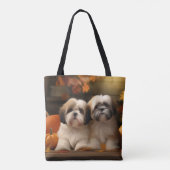 Lhasa Apso Puppy Herfst Verrukking Pompoen Draagtas (Achterkant)