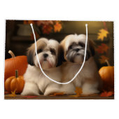 Lhasa Apso Puppy Herfst Verrukking Pompoen Groot Cadeauzakje (Achterkant)