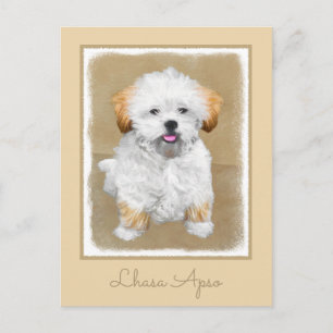 Lhasa Apso Puppy Painting - Cute Original Dog Art Briefkaart