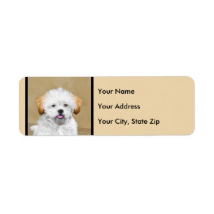 Lhasa Apso Puppy Painting - Cute Original Dog Art Etiket