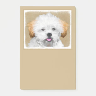 Lhasa Apso Puppy Painting - Cute Original Dog Art Post-it® Notes
