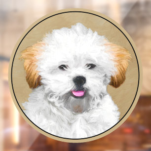 Lhasa Apso Puppy Painting - Cute Original Dog Art Raamsticker