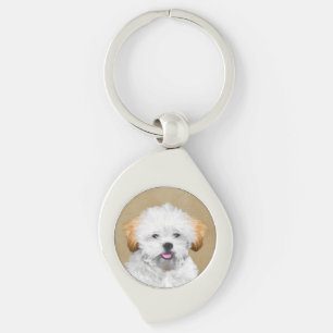 Lhasa Apso Puppy Painting - Cute Original Dog Art Sleutelhanger