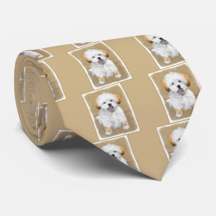 Lhasa Apso Puppy Painting - Cute Original Dog Art Stropdas