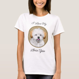 Lhasa Apso Puppy Painting - Cute Original Dog Art T-shirt