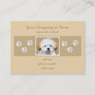 Lhasa Apso Puppy Painting - Cute Original Dog Art Visitekaartje