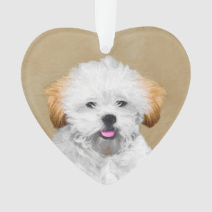Lhasa Apso Puppy Peinture - Cute Original Chien Ar