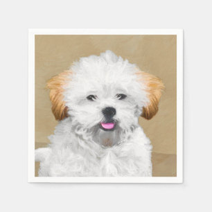 Lhasa Apso Puppy Schilderij - Mooie Originele Hond Servet