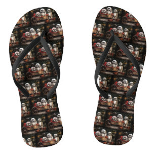 Lhasa Apso Sneeuw Slede Kerst Decoratie Teenslippers