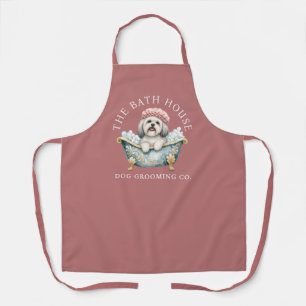 Lhasa Apso Stof Pink Honden Trimsalon Schort Del