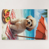 Lhasa Apso Strand Ontspanning Scene Legpuzzel (Horizontaal)