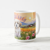 Lhasa Apso Sunrise Puppy Combo Mug (Devant droit)