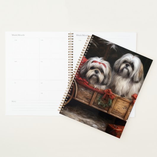 Lhasa Apso Traîneau enneigé Décor de Noël (Devant avec enveloppe)