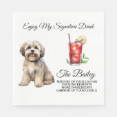 Lhasa Apso Trouwhandtekening Drink servetten (Voorkant)