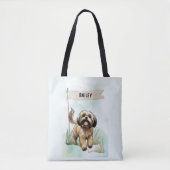 Lhasa Apso Watercolor Personalized Dog Draagtas (Voorkant)