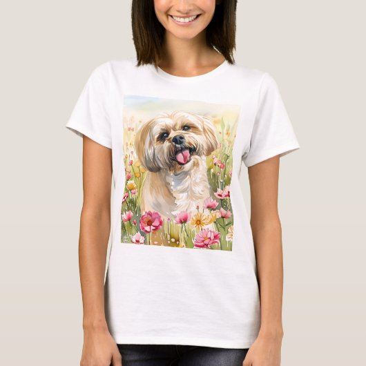 Lhasa Apso Watercolor Women's T-Shirt (Devant)