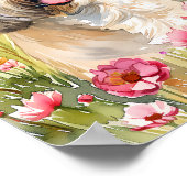 Lhasa Apso Waterverf Hond Poster Wall Print (Hoek)