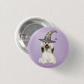 Lhasa Apso Witch Pinback Button (Voorkant /achterkant)