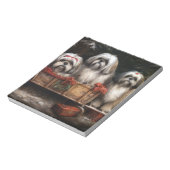 Lhasa ook besneeuwde slee kerstdecor notitieblok (Gedraaid)