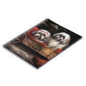 Lhasa ook besneeuwde slee kerstdecor notitieboek (Linkerzijde)