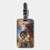 Lhasa Ook Kerstfeest Seizoen Bagagelabel (Voorkant verticaal)