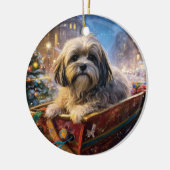 Lhasa Ook Kerstfeest Seizoen Keramisch Ornament (Links)