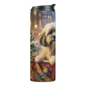 Lhasa Ook Kerstfeest Seizoen Thermosbeker (Gedraaid links)