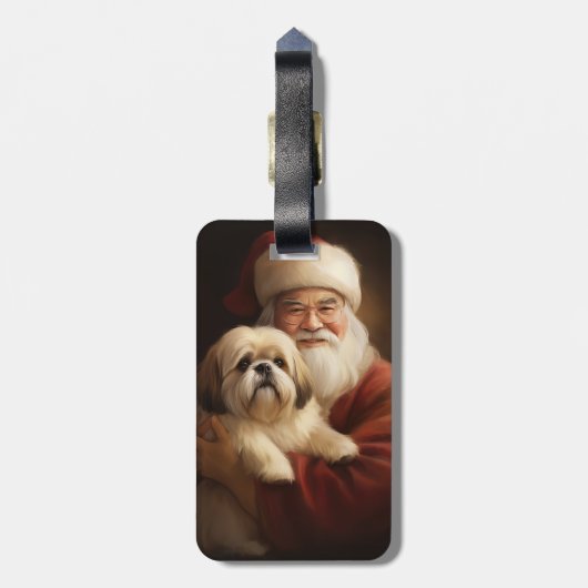 Lhasa ook met Kerstman feestelijke kerst Bagagelabel (Achterkant verticaal)